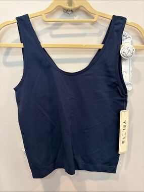 Yelete Navy Reversable Crop Tank